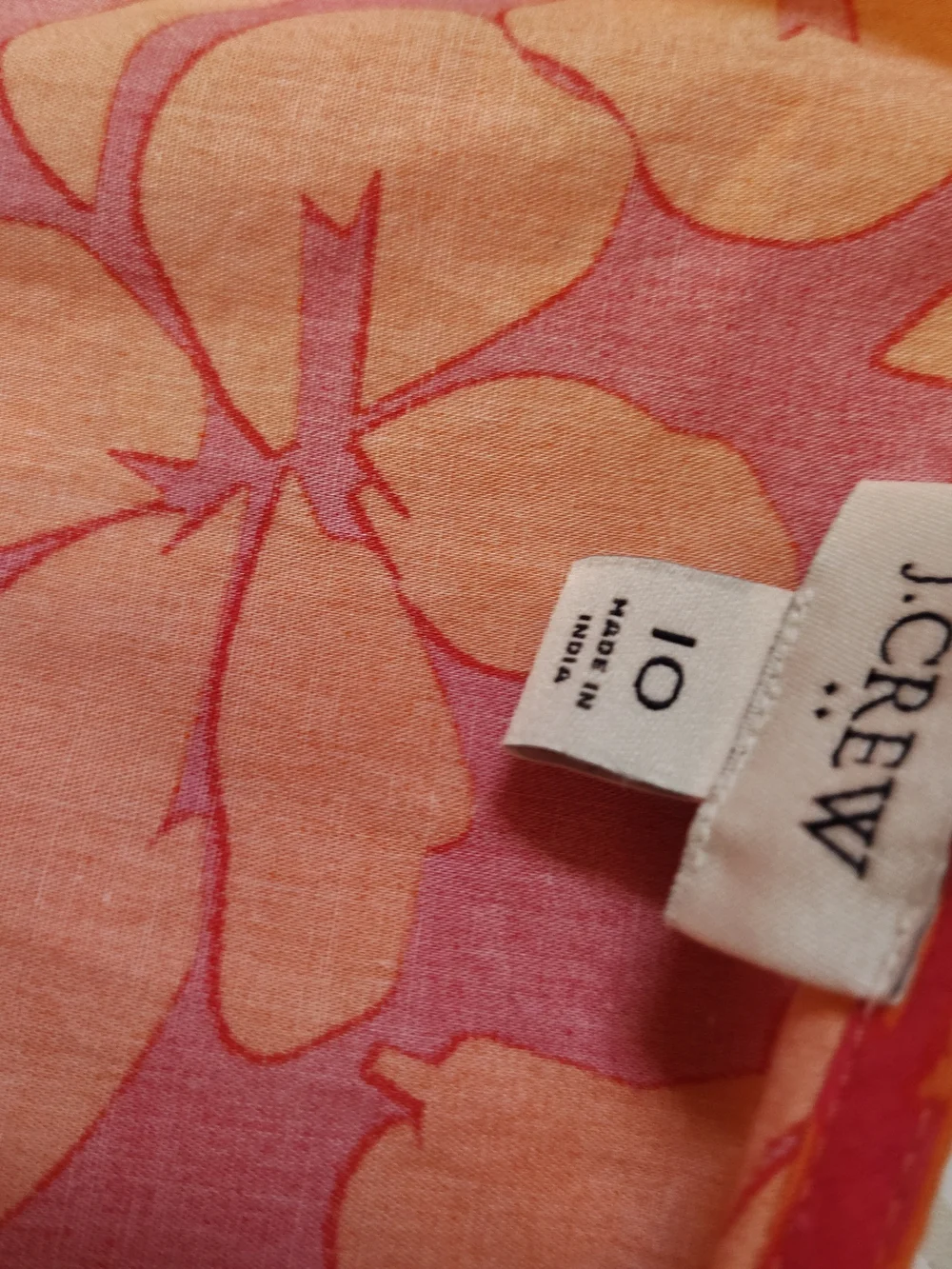 J Crew Women's Orange & Pink Floral V-Neck Maxi Dress Size 10 Vacation Cotton - Picture 5 of 11